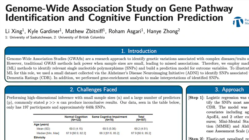 Genome-wide association study on gene pathway identification and cognitive function prediction